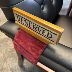 VTG «Reserved” Church Pew Sign |Funerals, Weddings, Events|Weighted Metal Wood