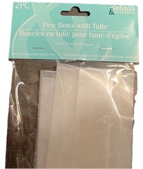 Wedding Decorations White Tulle Ribbon Bows For Pews, Tables, Chairs, Lot Of 10