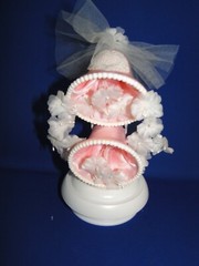 New Vintage Wilton «Chapel Bells » Wedding Cake Top, Pink satin bell, 103-2415