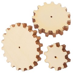 45pcs Wooden Gears Unfinished Cutouts Craft Supplies For Diy Projects Painting