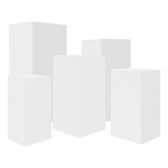 5 Pack Modern Square Cake Pedestal Stands Iron White For Cake Shops Weddings