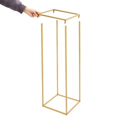 4PCS Gold Flower Stand Rectangular Rack Set For Wedding Table Centerpieces Decor