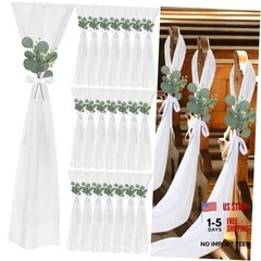 24 Set Wedding Aisle Chair Decorations for Wedding Ceremony Round Eucalyptus