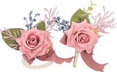 Dusty Pink Rose Corsage Wristlet Band Bracelet Artificial Flower