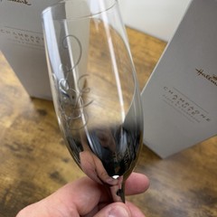 Hallmark Mr and Mrs Champagne Flutes Set Wedding Toasting Glasses Silver Ombre