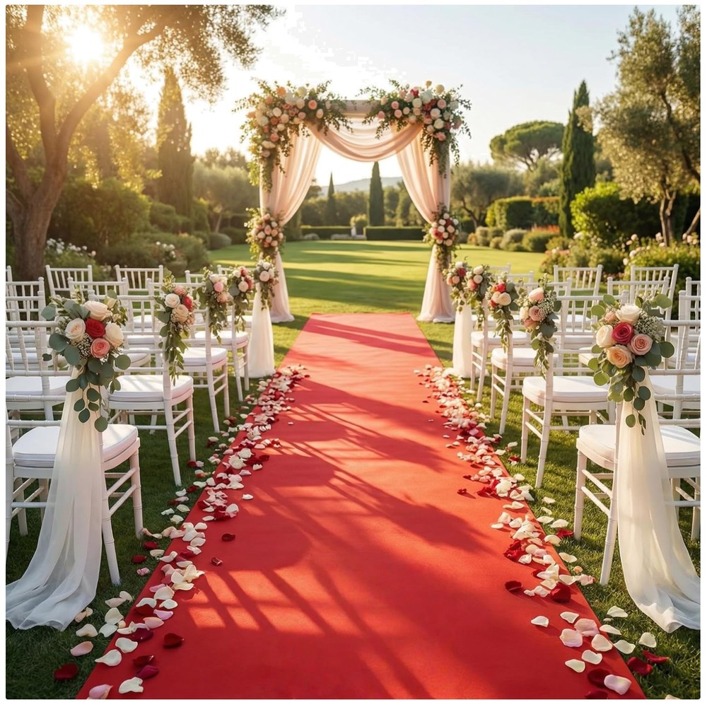 Disposable Aisle Runner, Red, 3×100 Feet | Thicken