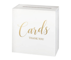 White Wooden Wedding Card Box