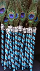 12 Peacock Feather Pen PartyFAVOR for Weddings,Sweet16,Bridal S,Quinceañera,Boda