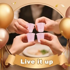 100ct 2oz Mini Clear Shot Glasses, Disposable Small Plastic Cups for Pink