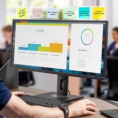 FaitAtten 2-Pack Frameless Monitor Sticky Note 2Pcs 11.8» Clear, Clear