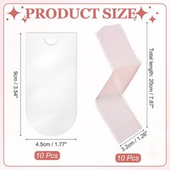 10Pcs 3.54 x 1.77 Inch Arched Acrylic Name Cards, Clear