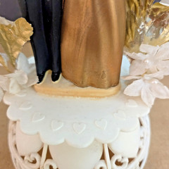 Vintage 9″ 50th Anniversary Wedding Cake Topper Coast Novelty Mfg. Co. 1980 Gold