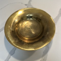 Brass Finish Metal Bowl Compote Base Candle Holder Center Piece Table Decor 12″