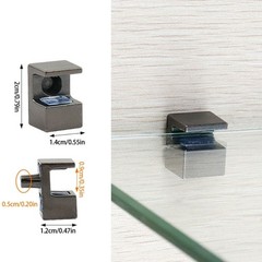 4pcs Sturdy Zinc Alloy Glass Clamps Convenient for Secure and Stable Support