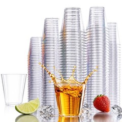 | 1oz CLEAR PLASTIC SHOT GLASSES | Disposable Drink Party 100 COUNT 1 oz CUPS