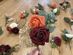 39 Artificial Flower Bundles And 60 Sage Green Chair Sashes