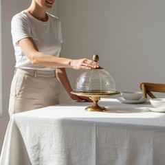 Glass for Me Cake Stand Double Tier Tableware for Dining Room