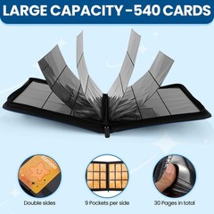 Starooo 9 Pocket Card Binder Premium Zip Trading Card Binder 540 Cards