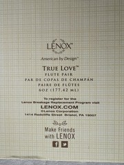 NIB Lenox True Love 2-Piece Toasting Flute Set, Silver Plated
