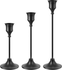 Black Candlestick Holders Taper Candle Holders, Set of 3 1 set (3 pcs),