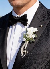 Versatile White Calla Lily Corsage and Boutonniere Set for All Special Occasions