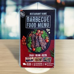 193730-WHT 5.5×8.5 Three-Sided Revolving Sign and Menu Holder – Vertical