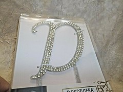 David Tutera Monogram Wedding Cake Topper Letter “D” Rhinestones Silver NIP
