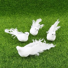 4 Pack Of Artificial Doves Foam Doves Peace Doves For Wedding Decorative / New