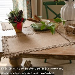 Burlap Weave Table Runner Cloth Hessian for Country Wedding Party Decor