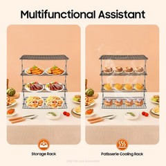 4-Tier Baking Cookie Cake Display Rack Cooling Shelf Gourmet Food Storage Holder
