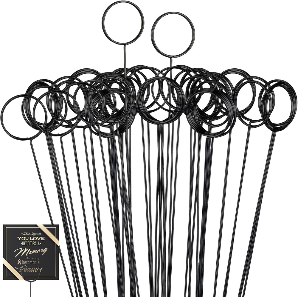 30 Pcs Floral Card Holder Pick Metal Wire Flower Place Card Stick 13.4 in