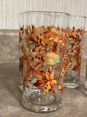 Royal Norfolk Libbey Fall Autumn Leaves 16oz Glasses – Set of 4