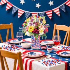 Patriotic Star Acrylic Crystals Gems Table Scatter Vase Filler 300pcs