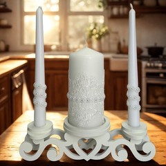 Unity Candle Set for Wedding Ceremony & Reception – 6” Pillar & Two