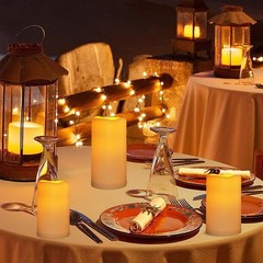 xiangpeng Flickering Flameless LED Candles with 10-Key 2pcs, Ivory Plasitc