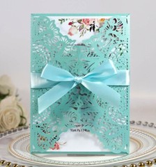 100x Wedding Invitation Cards Laser Cut Hollow Out Romantic Holiday Party Floral