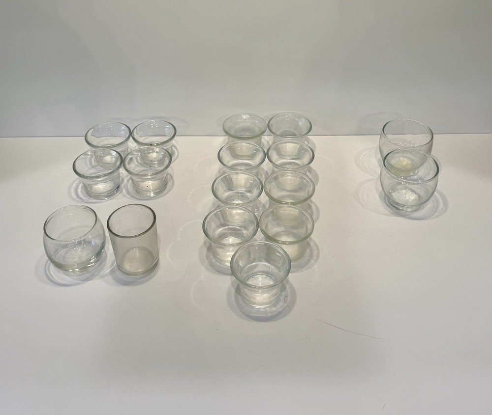 Lot of 17 Clear Votive Cups PARTY WEDDING Mixed