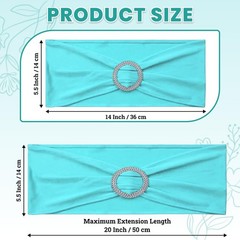 Mds Pack Of 50 Spandex Chair Sashes Bow Premium Stretch Chair Cover Band Buckle