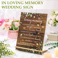 Memorial Table Sign for Wedding, Wedding Wooden Decorations for Reception,
