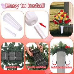 LOSFOTBO 3pcs Headstone Flowers Saddle for Tombstone,Cemetery Red Yellow