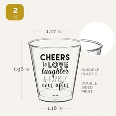 Wedding Shot Glasses Cheers to Love Laughter and Happily Ever After Shot Glasses