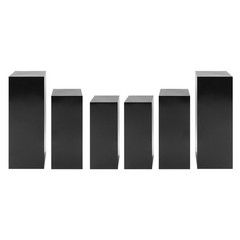 Black Metal Stand Display Pedestal Base 6PCS Square Metal Stands Display Pillars