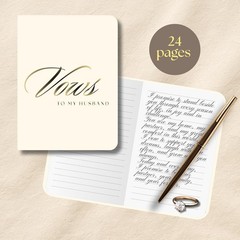 Vow Books His and Hers – Wedding Vow Book, 24 Lined Pages, Soft Touch Cover w…