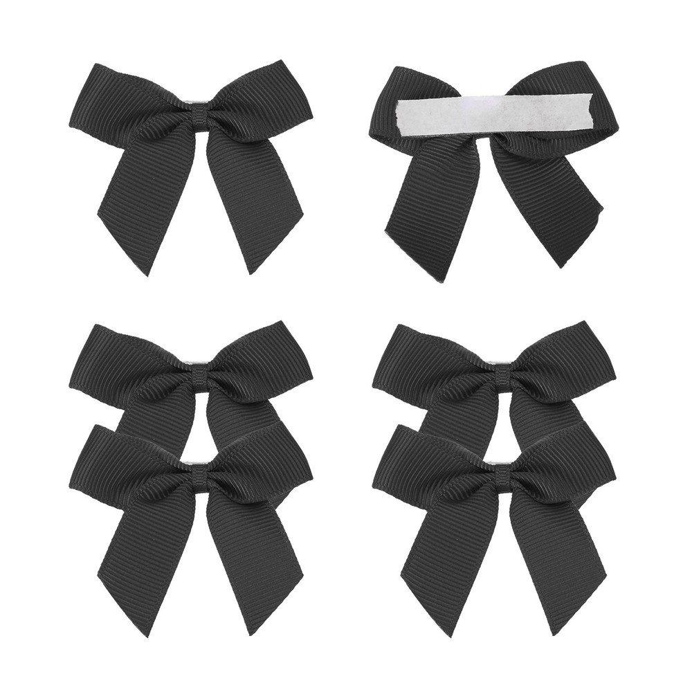 6Pcs Mini Grosgrain Ribbon Bow 2″ Self Adhesive Flower Bows Black
