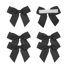 6Pcs Mini Grosgrain Ribbon Bow 2″ Self Adhesive Flower Bows Black