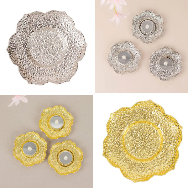 3 Metal 5 in Plum Blossom Votive CANDLE HOLDERS Centerpieces Party Decorations
