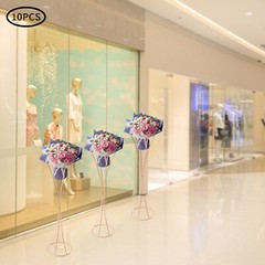 10Pcs Gold Iron Centerpieces for Table Wedding 31.5in Tall Metal Trumpet Vase