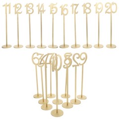 20Pcs Elegant Wooden Table Number Signs for Party Wedding Reception Golden