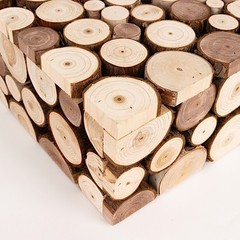 NATURAL 14″x14″ Square Wooden Cake Stand Pedestal Riser Wedding Centerpieces