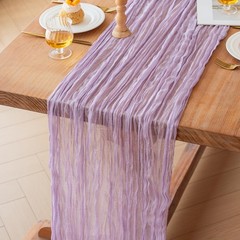 FEXIA Lilac Cheesecloth Table Runner 35×120 Inches Spring 1 Pack-10FT,